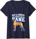 Women's Great Dane Not A Horse Just A Dane Dog Owner Giant Breed V-Neck T-Shirt - Navy Blue