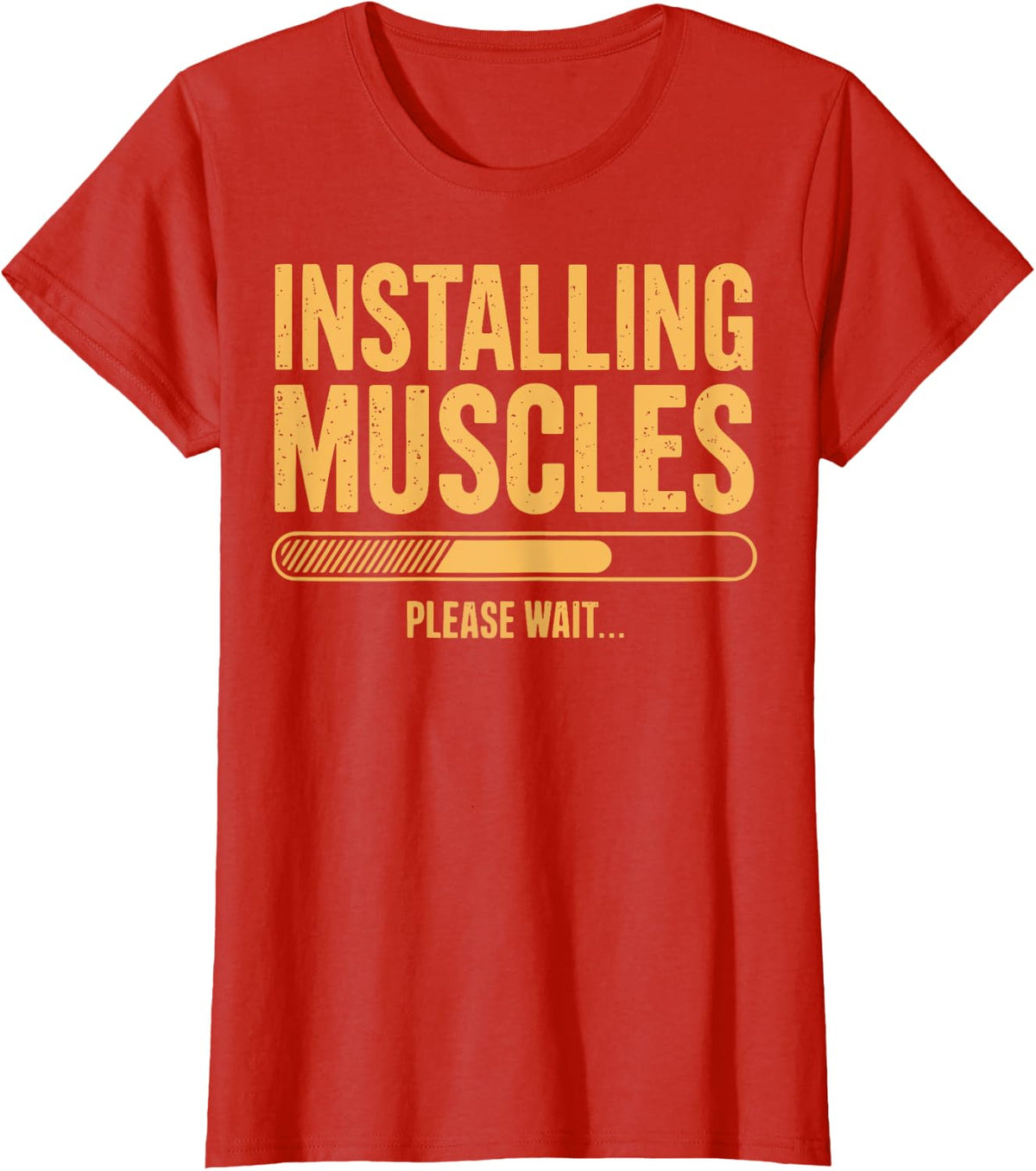 Installing Muscles Please Wait T-Shirt - Red