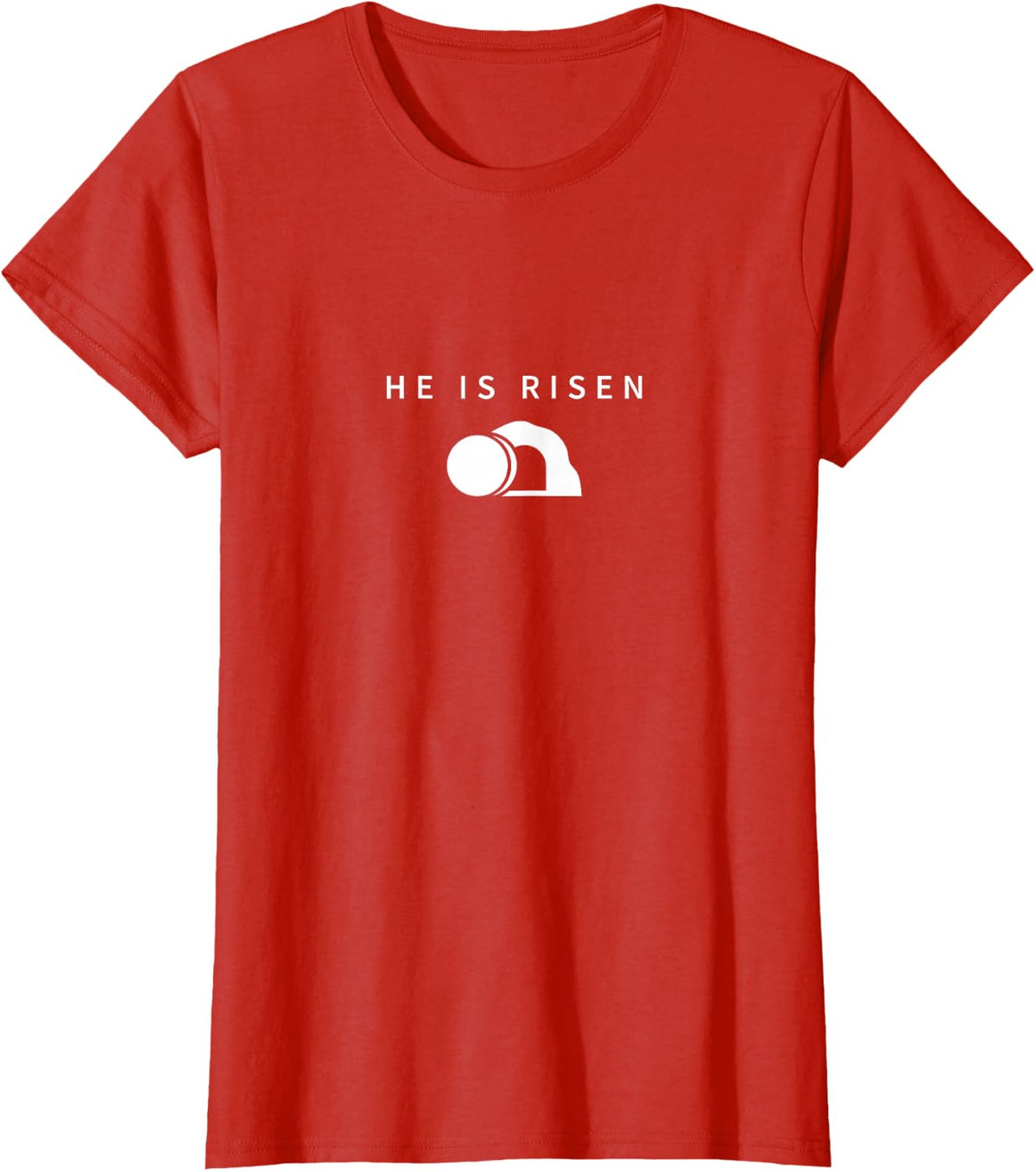 Minimalism Religious Christian Easter Jesus He is Risen T-Shirt - Red