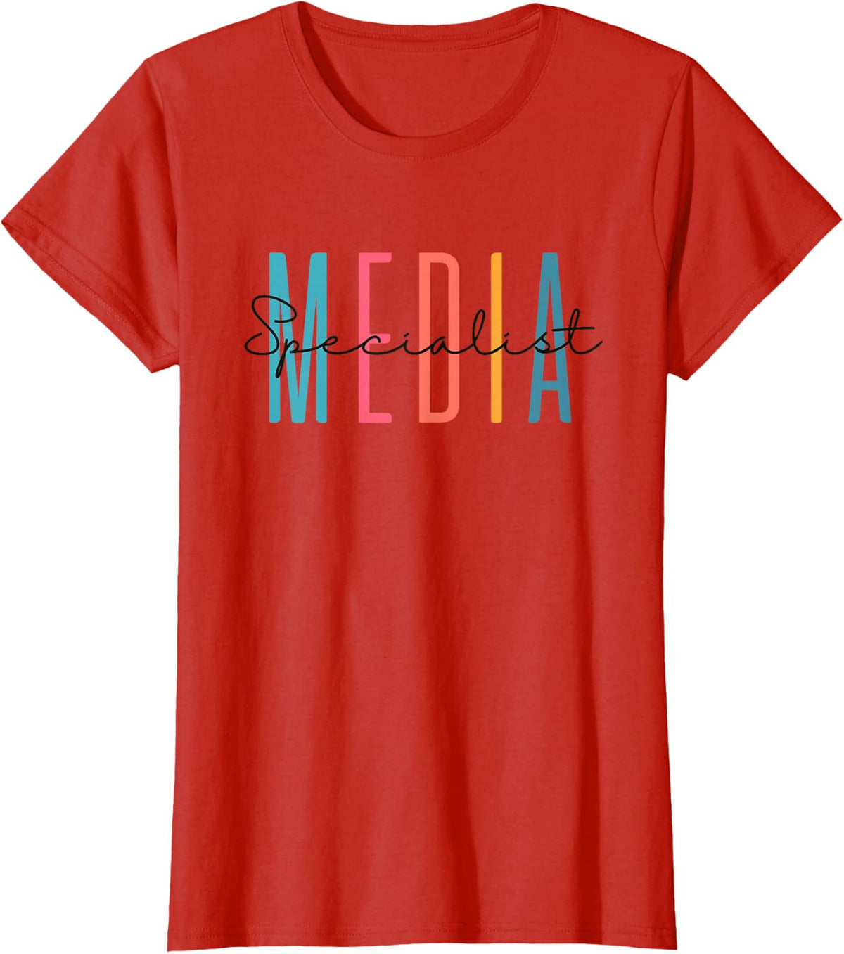 School Librarian Library Squad Media Specialist T-Shirt - Red