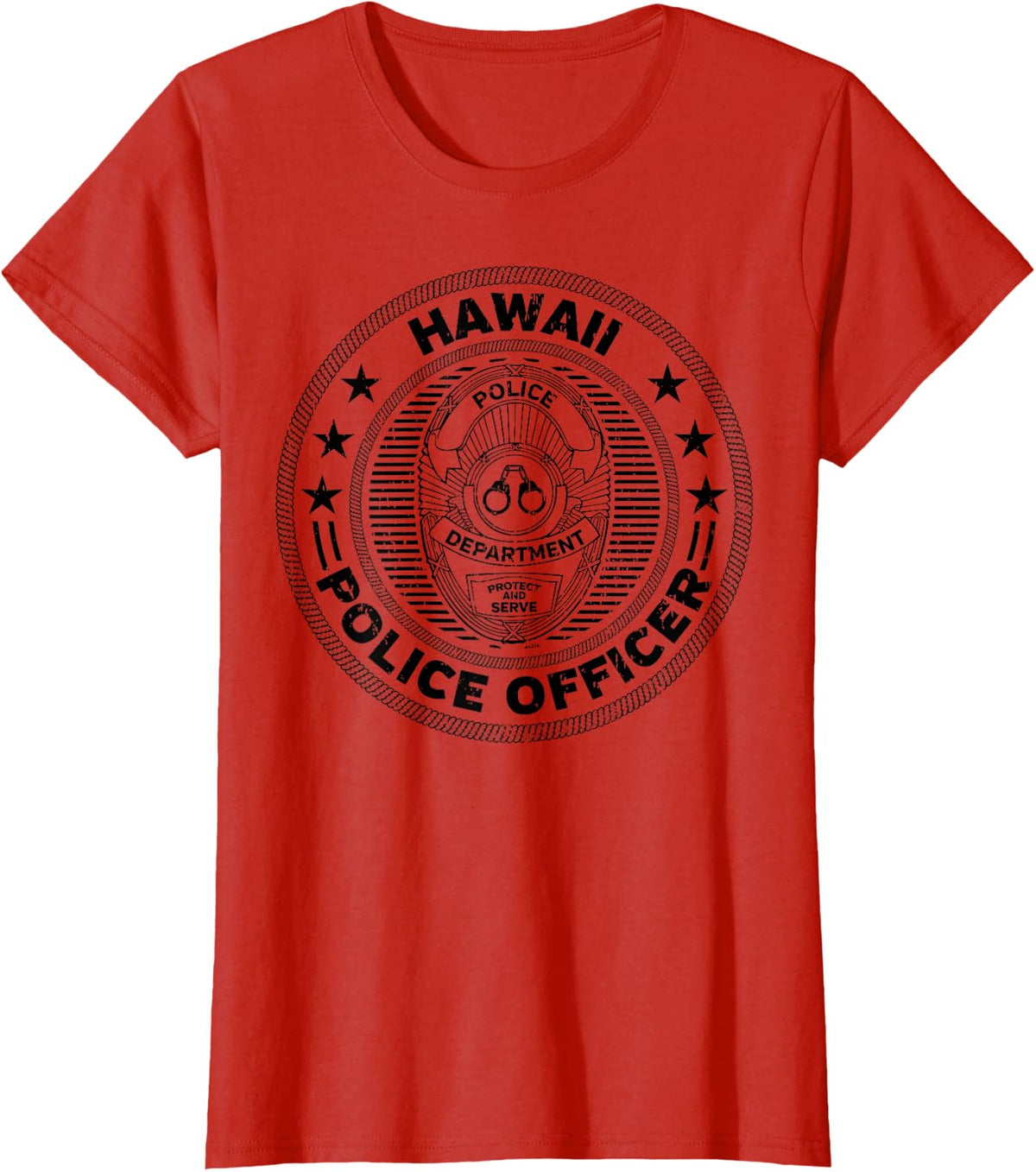 Hawaii Police Officer Shirt T-Shirt - Red