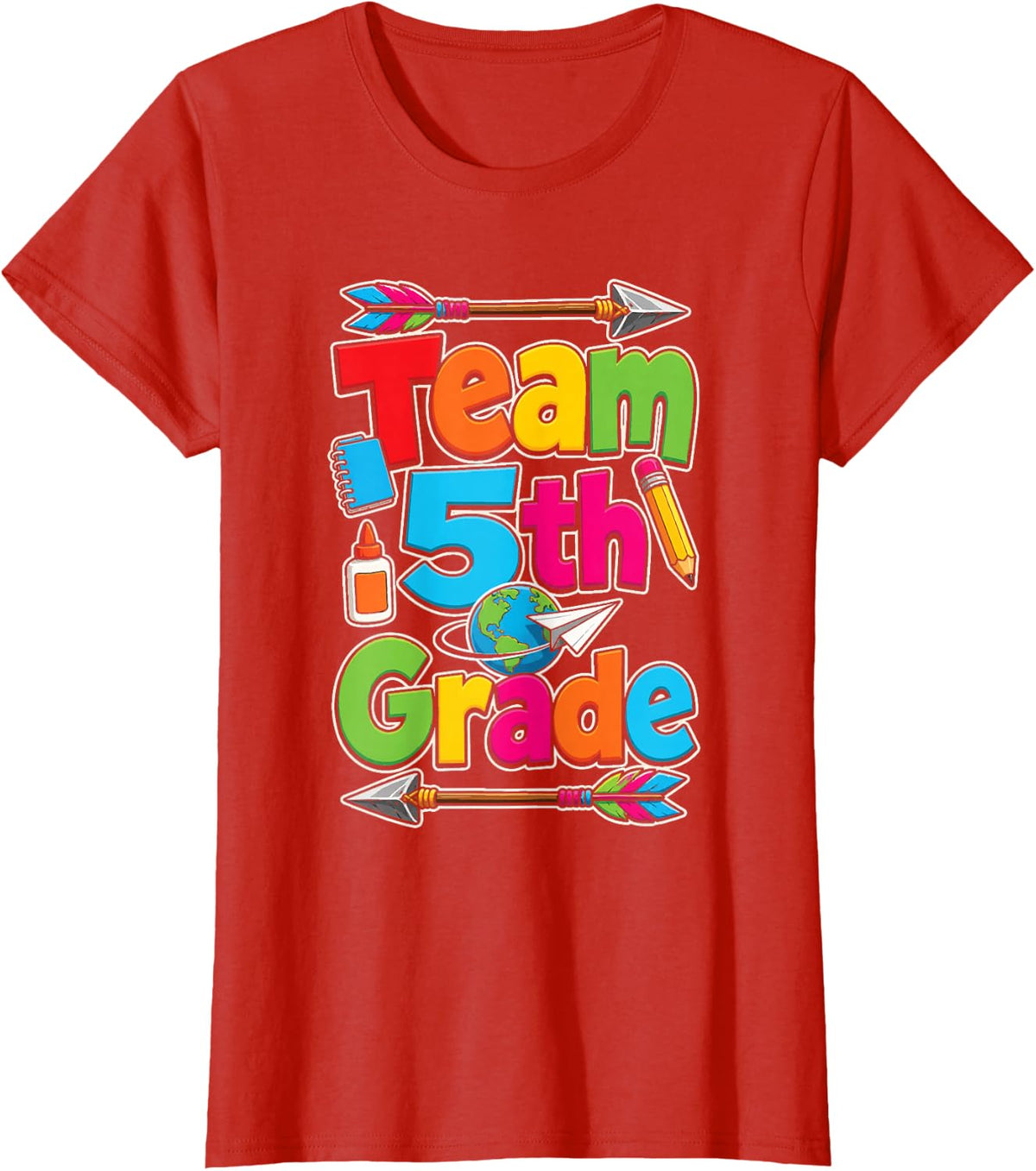 5th Grade Team Elementary School Squad T-Shirt - Red