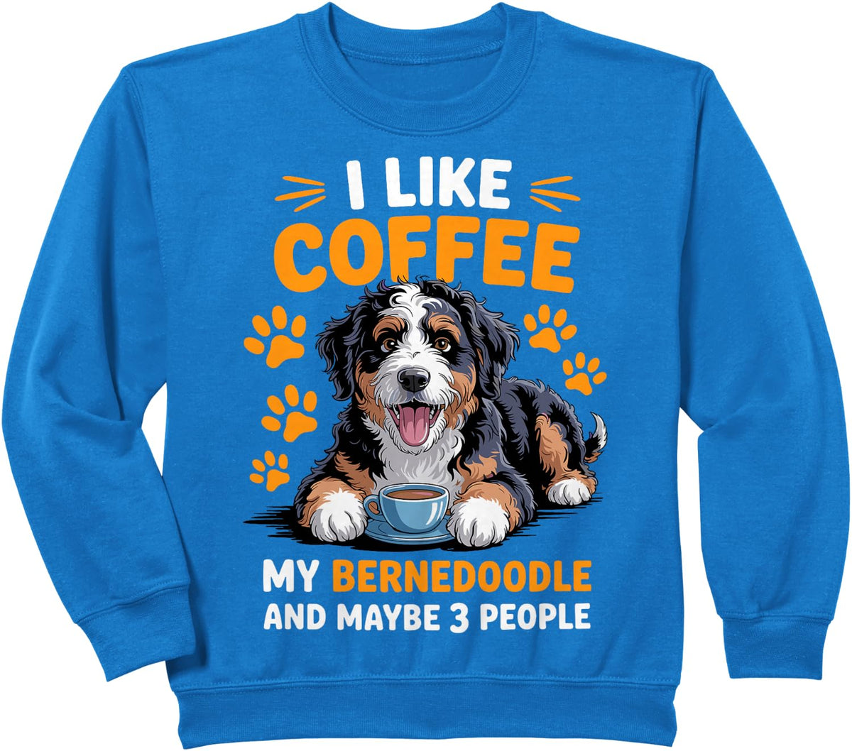 Funny Bernedoodle Art For Men Women Bernedoodle Dog Lover Sweatshirt - Royal Blue