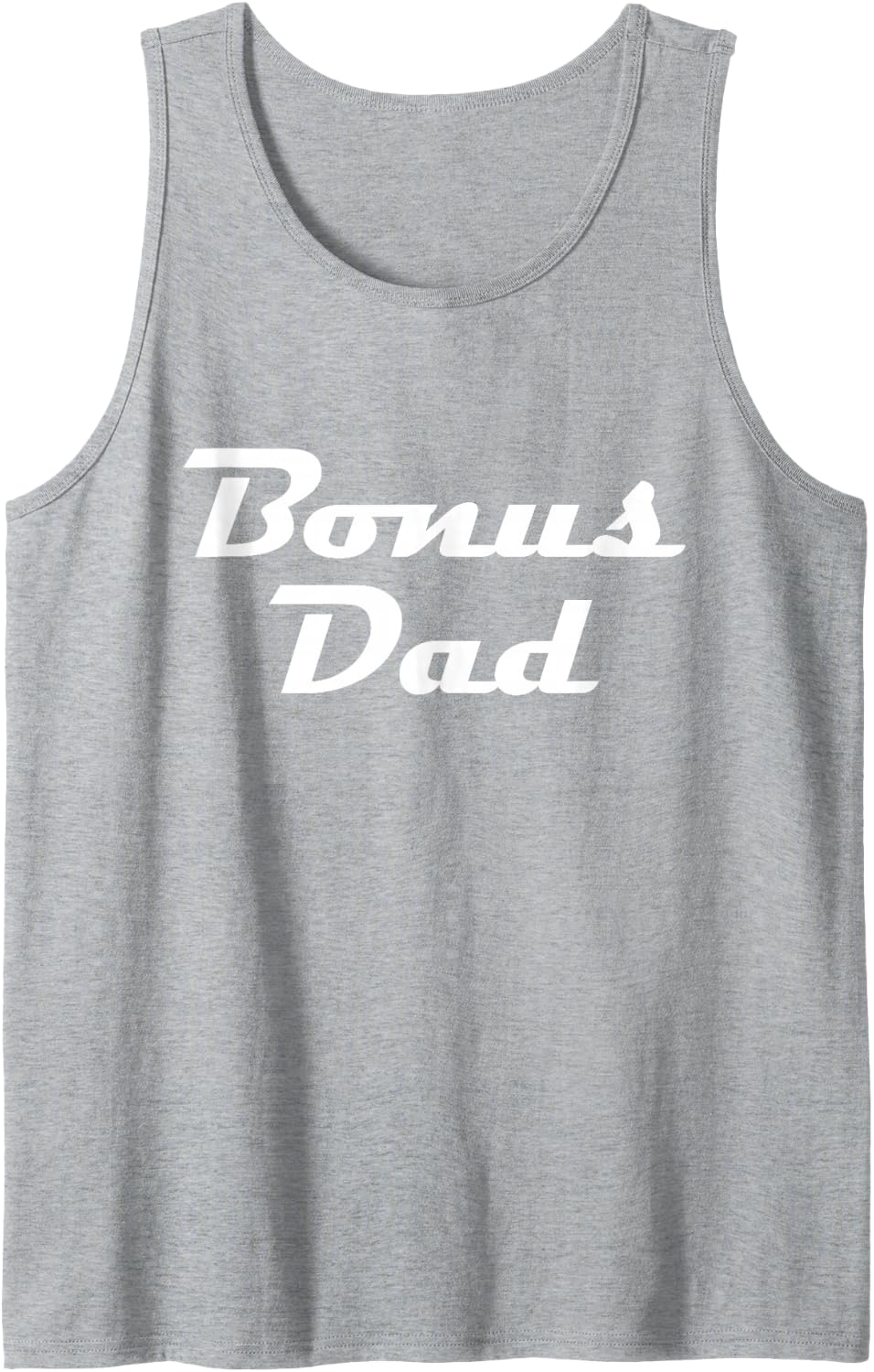 Mens Bonus Dad Classic Retro Lettering Father's Day Step Dad Tank Top - Heather Grey