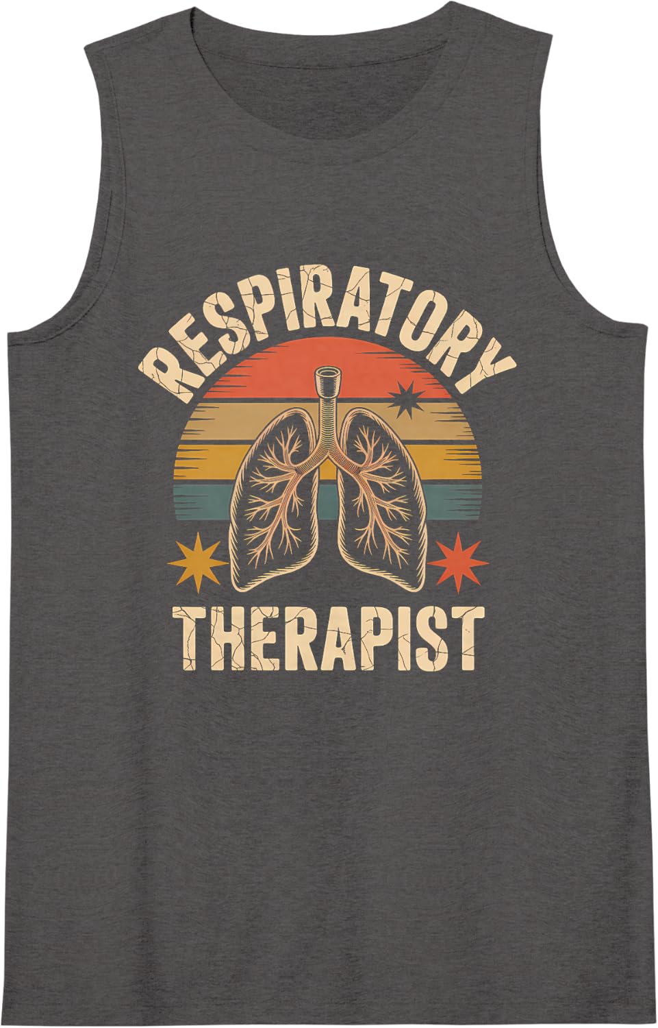 Women's Respiratory Therapist Lung Care Medical Professional Sleeveless Tank Top - Dark Heather Grey