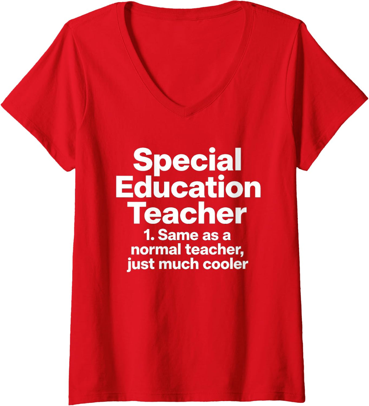 Women's Funny Saying Special Education Teacher Noun V-Neck T-Shirt - Red
