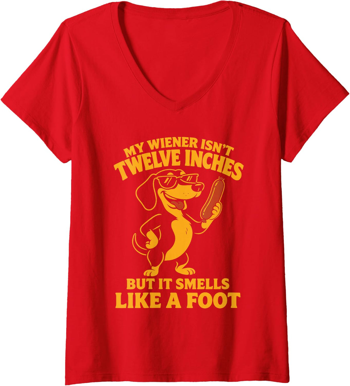Women's Funny Embarrassing Shirts Crude Cringey Inappropriate Humor V-Neck T-Shirt - Red