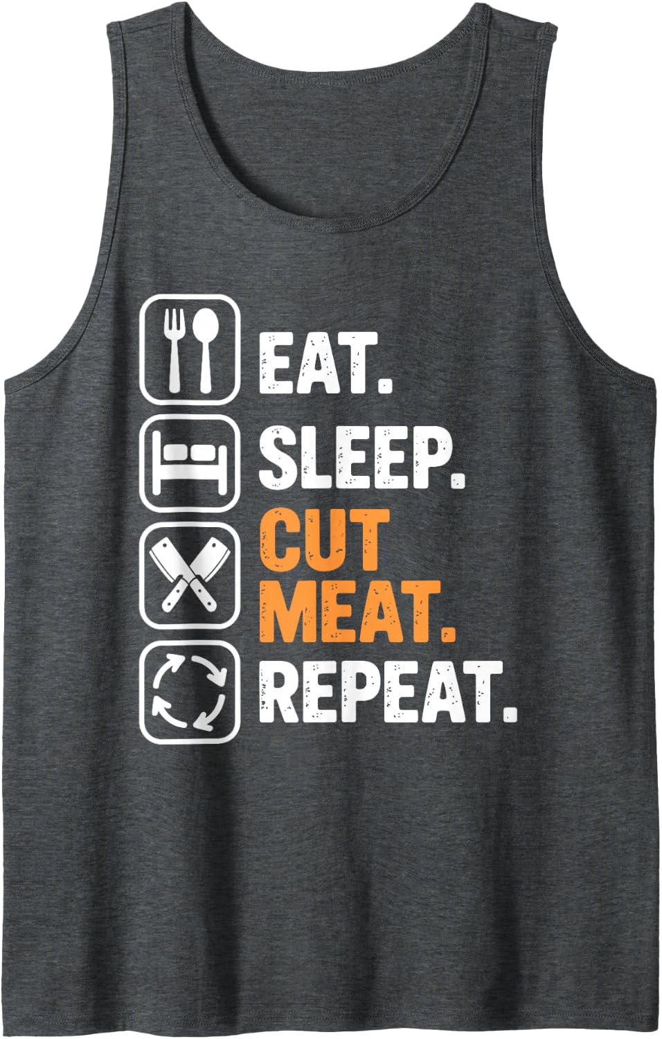 Cool Butcher Design for Men Women Butchery Animal Butcher Sleeveless Tank Top - Dark Heather Grey