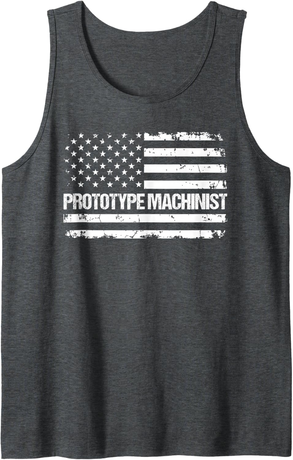 Prototype Machinist Flag USA Tank Top - Dark Heather Grey