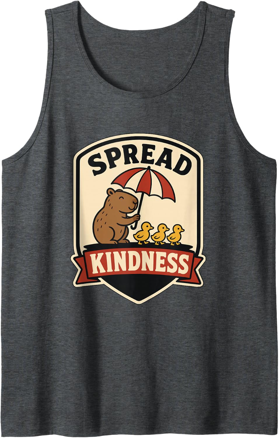 Capybara Spread Kindness Cute Animals for Women, Men Sleeveless Tank Top - Dark Heather Grey