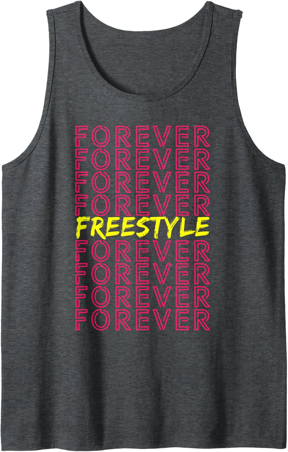 80s Concert Costume Freestyle Forever Retro Party Vintage Sleeveless Tank Top - Dark Heather Grey
