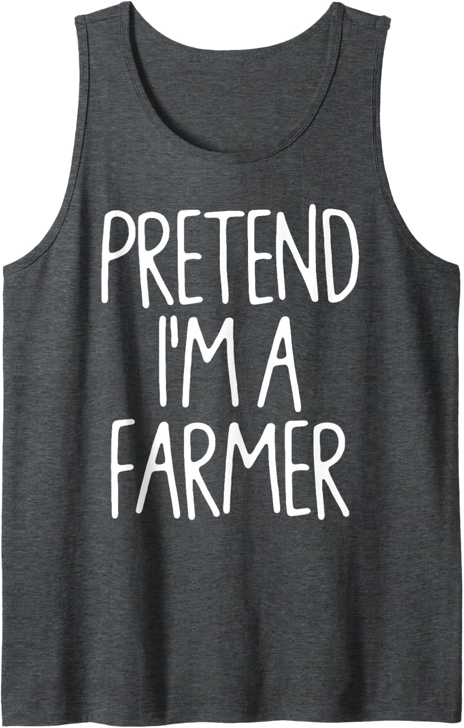 Pretend I'm A Farmer Matching Lazy Easy Halloween Costume Sleeveless Tank Top - Dark Heather Grey