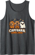 Capybara Candy Crew Cute Halloween Sleeveless Tank Top - Dark Heather Grey