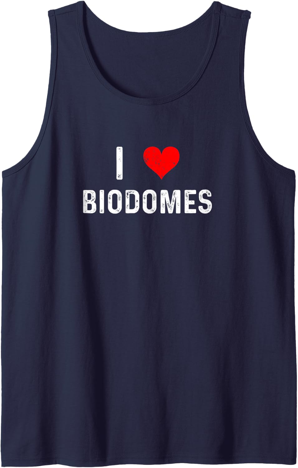 I Love Biodomes - Heart - Ecosystem Biology Biologist Sleeveless Tank Top - Navy Blue