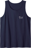 Simple Minimalist Badge Patch Line Art Havanese HAV Sleeveless Tank Top - Navy Blue