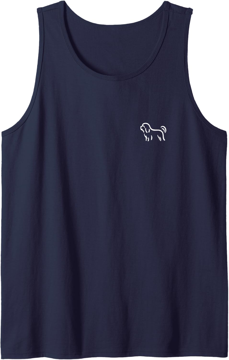 Simple Minimalist Badge Patch Line Art Havanese HAV Sleeveless Tank Top - Navy Blue