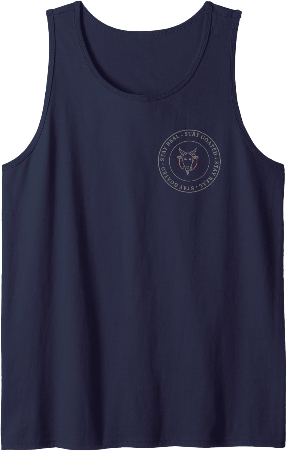 Stay Real, Stay Goated Sleeveless Tank Top - Navy Blue