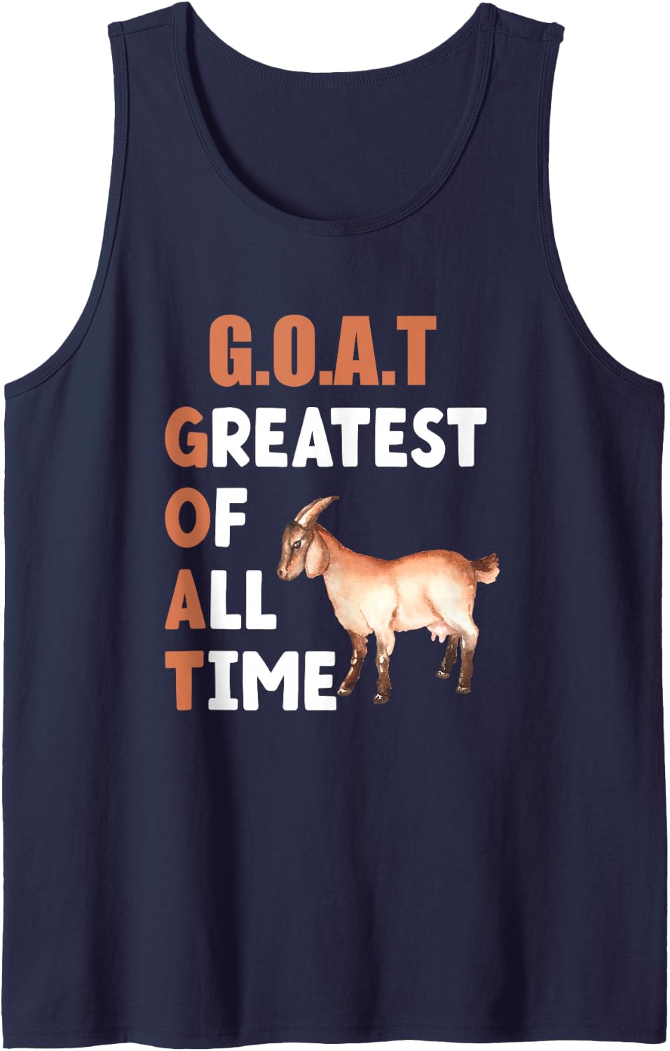 Goat Farmer Goats Greatest of All Time Sleeveless Tank Top - Navy Blue