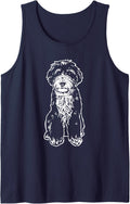 Bernedoodle Dog Doodle Silhouette, Bernedoodle Tank Top - Navy Blue