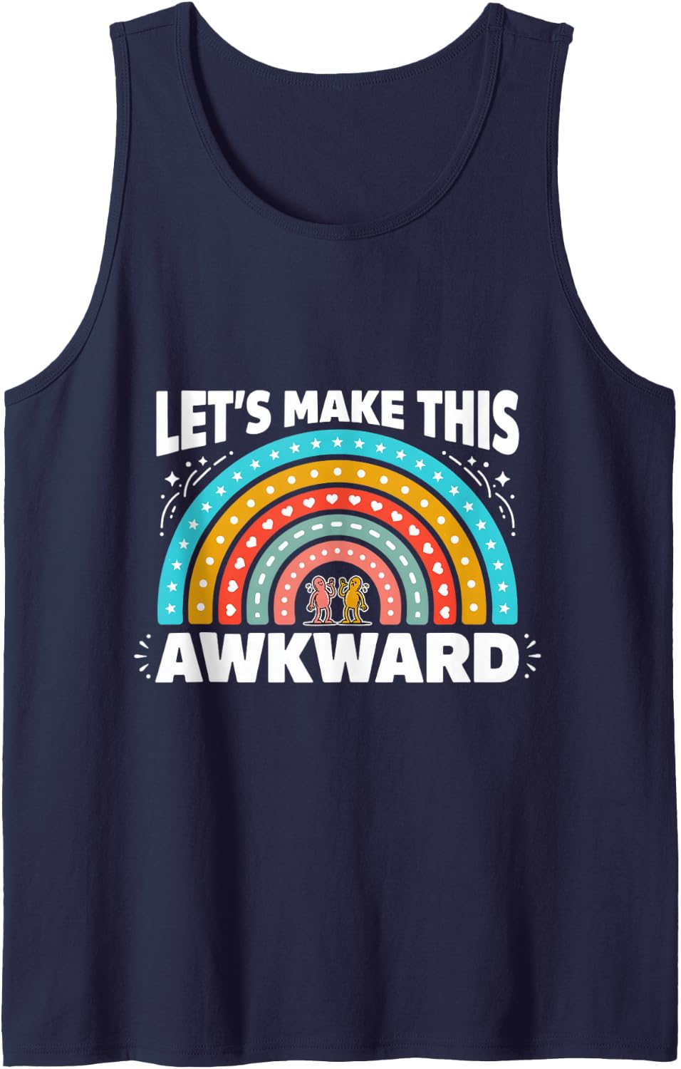 Let's Make This Awkward Social Chaos Introvert |- Sleeveless Tank Top - Navy Blue