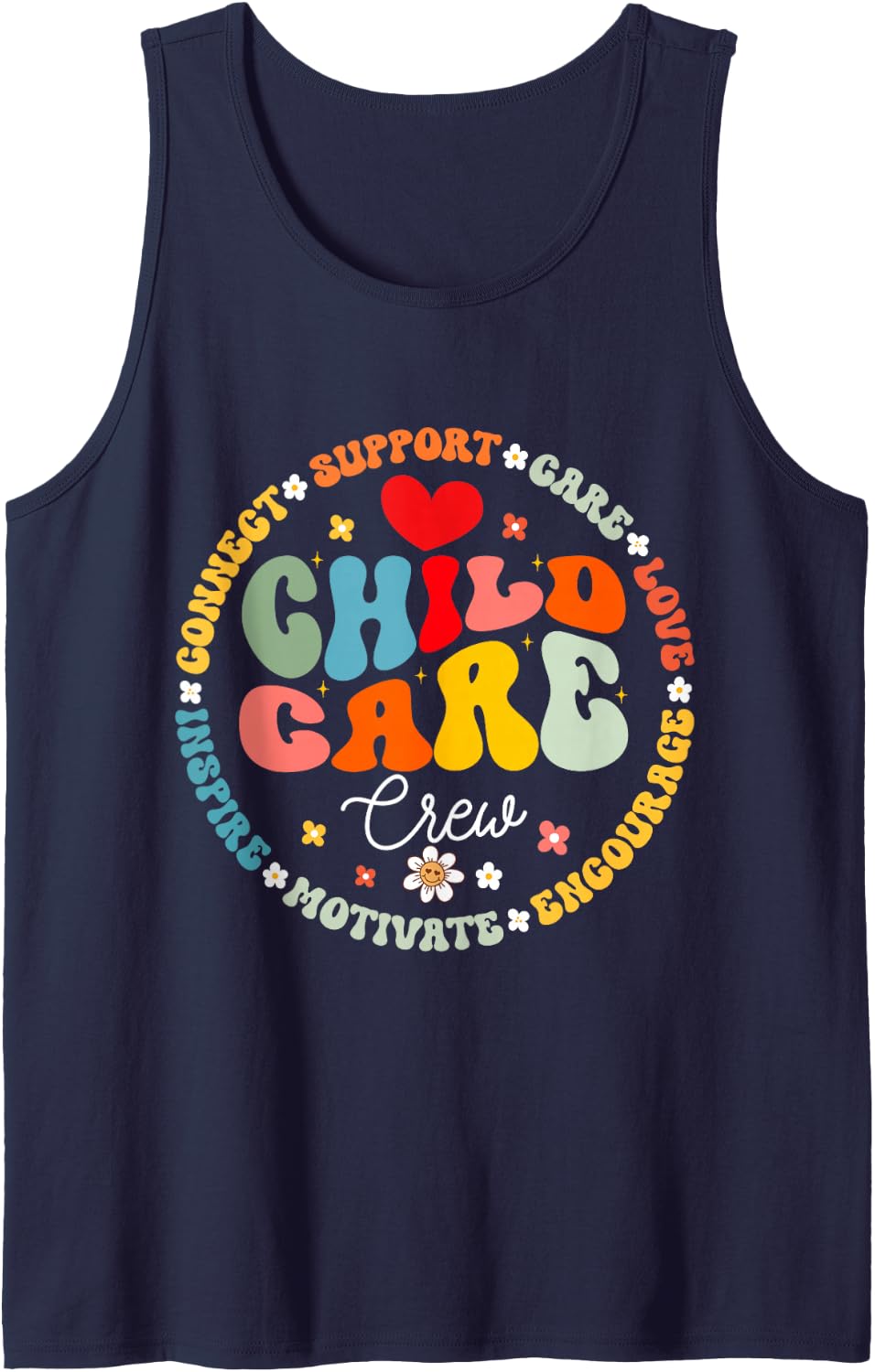Childcare Director Crew Daycare School Provider Teacher Sleeveless Tank Top - Navy Blue