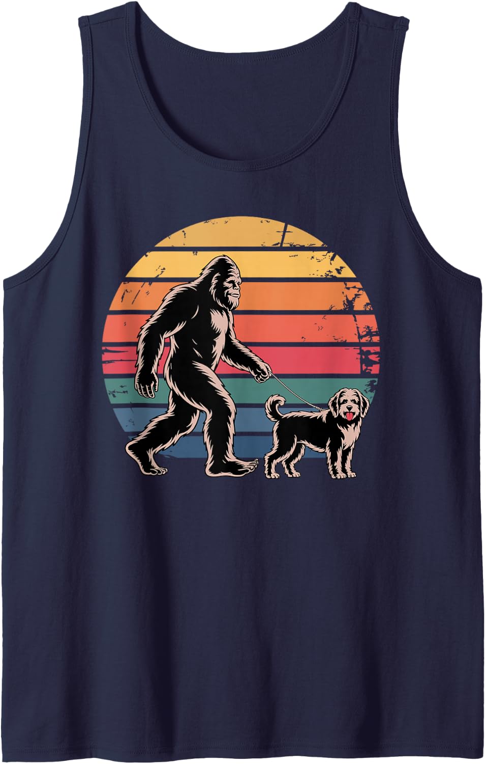 Funny Bernedoodle Art for Men Women Bernedoodle Dog Lover Sleeveless Tank Top - Navy Blue