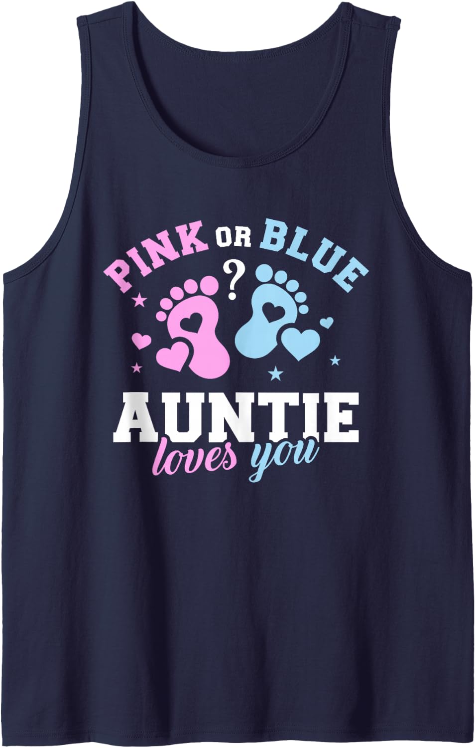Gender reveal auntie aunt Tank Top - Navy Blue
