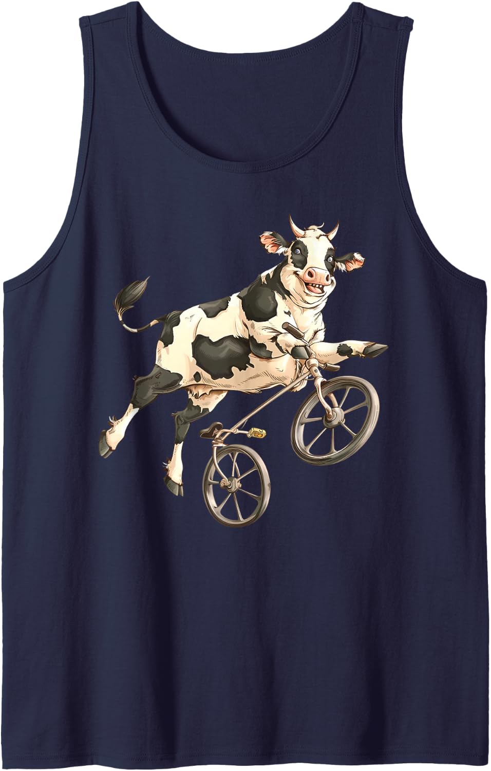 Cow Farmer Sleeveless Tank Top - Navy Blue