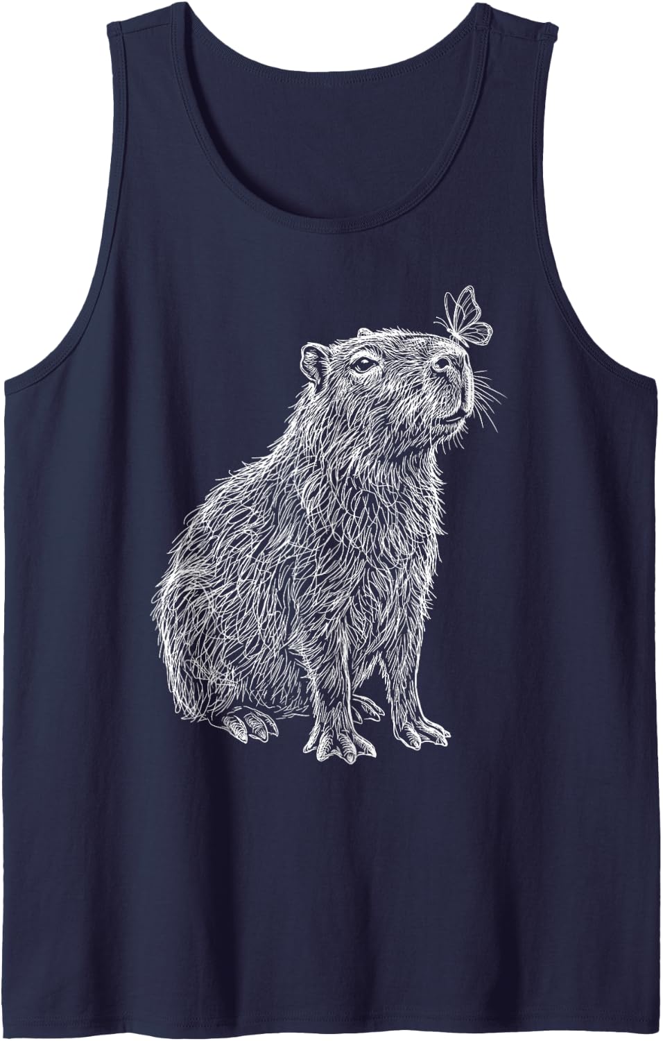 Capybara Butterfly Tank Top - Navy Blue