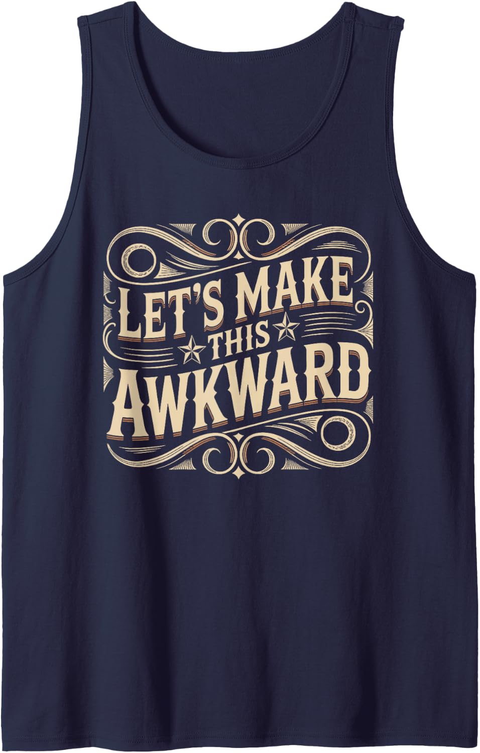 Let's Make This Awkward Social Chaos Introvert Sleeveless Tank Top - Navy Blue