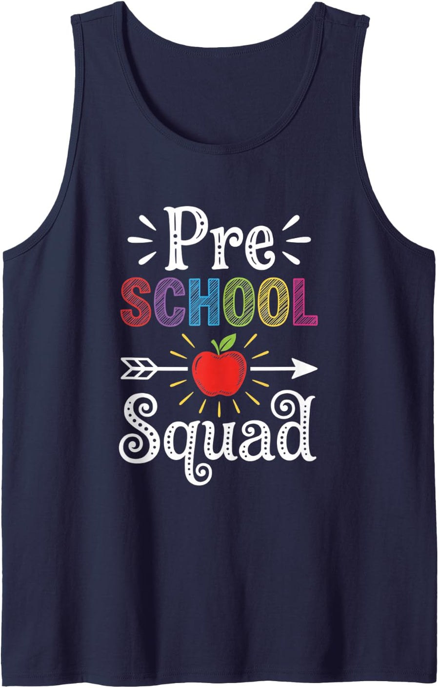 Pre School Squad Back to Class Teacher Kids Student Sleeveless Tank Top - Navy Blue