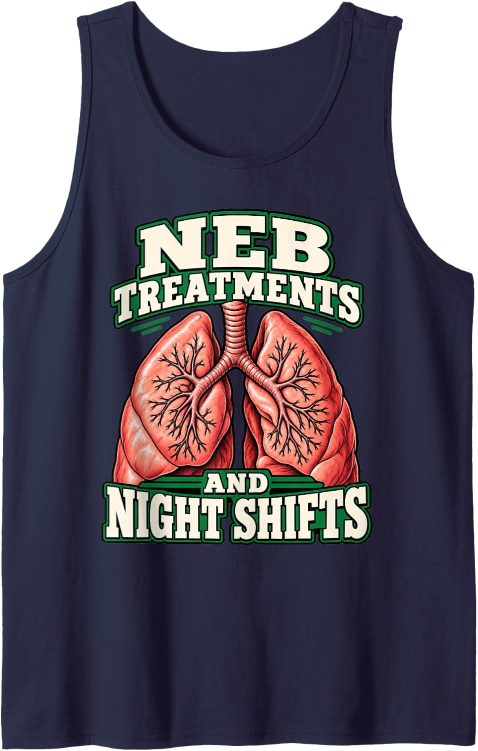 Respiratory Therapist Neb Treatments and Night Shifts Oxygen Sleeveless Tank Top - Navy Blue