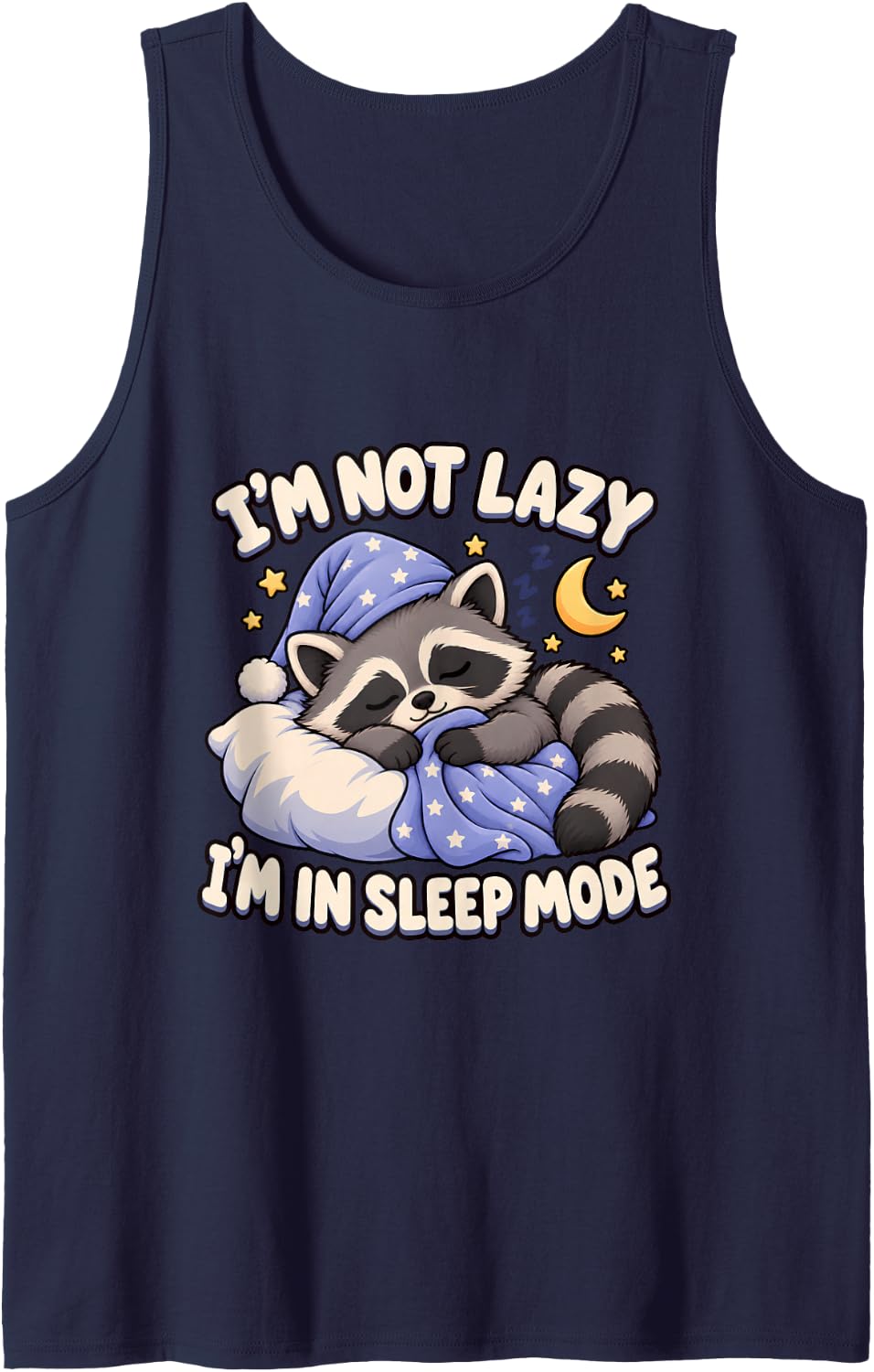Do Not Disturb My Nap - Cute Capybara Sleep Design Sleeveless Tank Top - Navy Blue