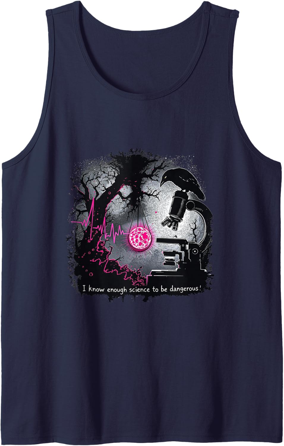 I Know Enough Science to Be Dangerous – STEM Goth Design Sleeveless Tank Top - Navy Blue