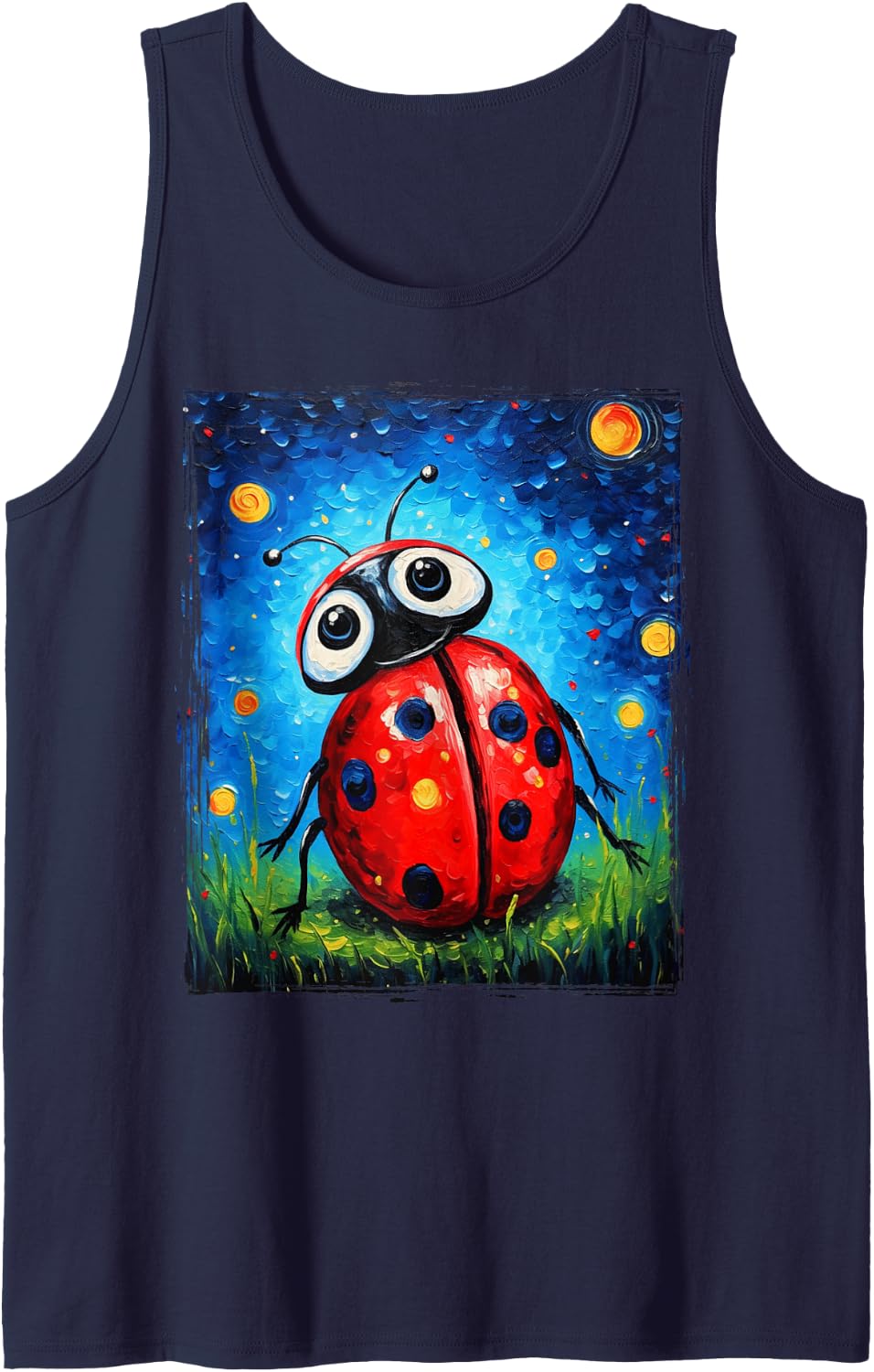 Ladybugs Love Insects Bugs Biologist Entomology Sleeveless Tank Top - Navy Blue