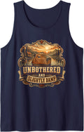 Unbothered and Slightly Damp Capybara Lover Gift Sleeveless Tank Top - Navy Blue