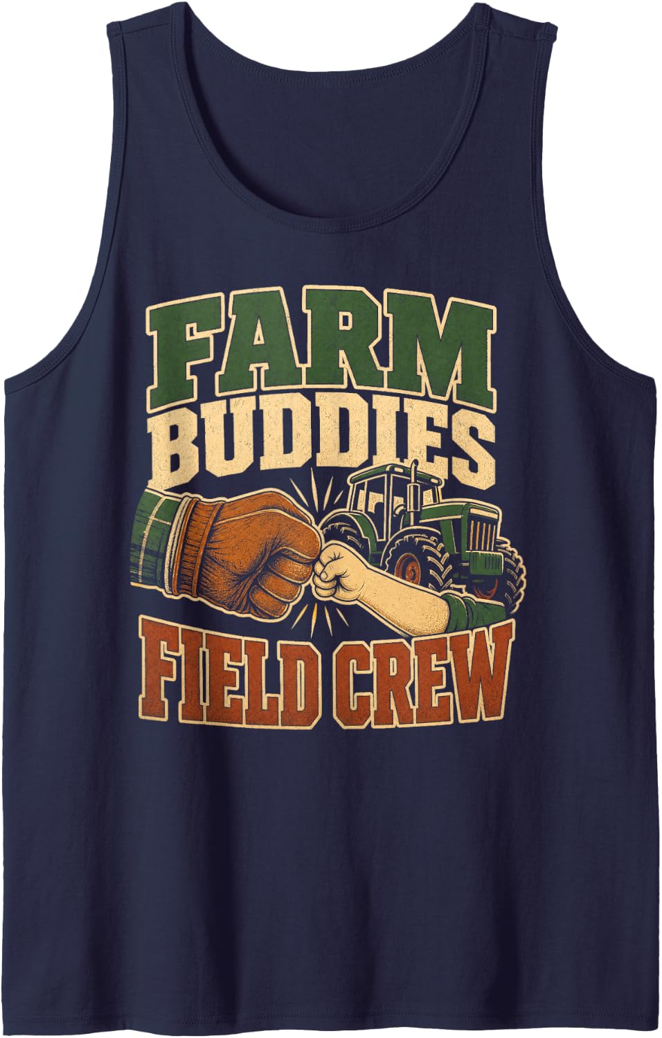 Field Crew Farm Buddies Farmers Sleeveless Tank Top - Navy Blue