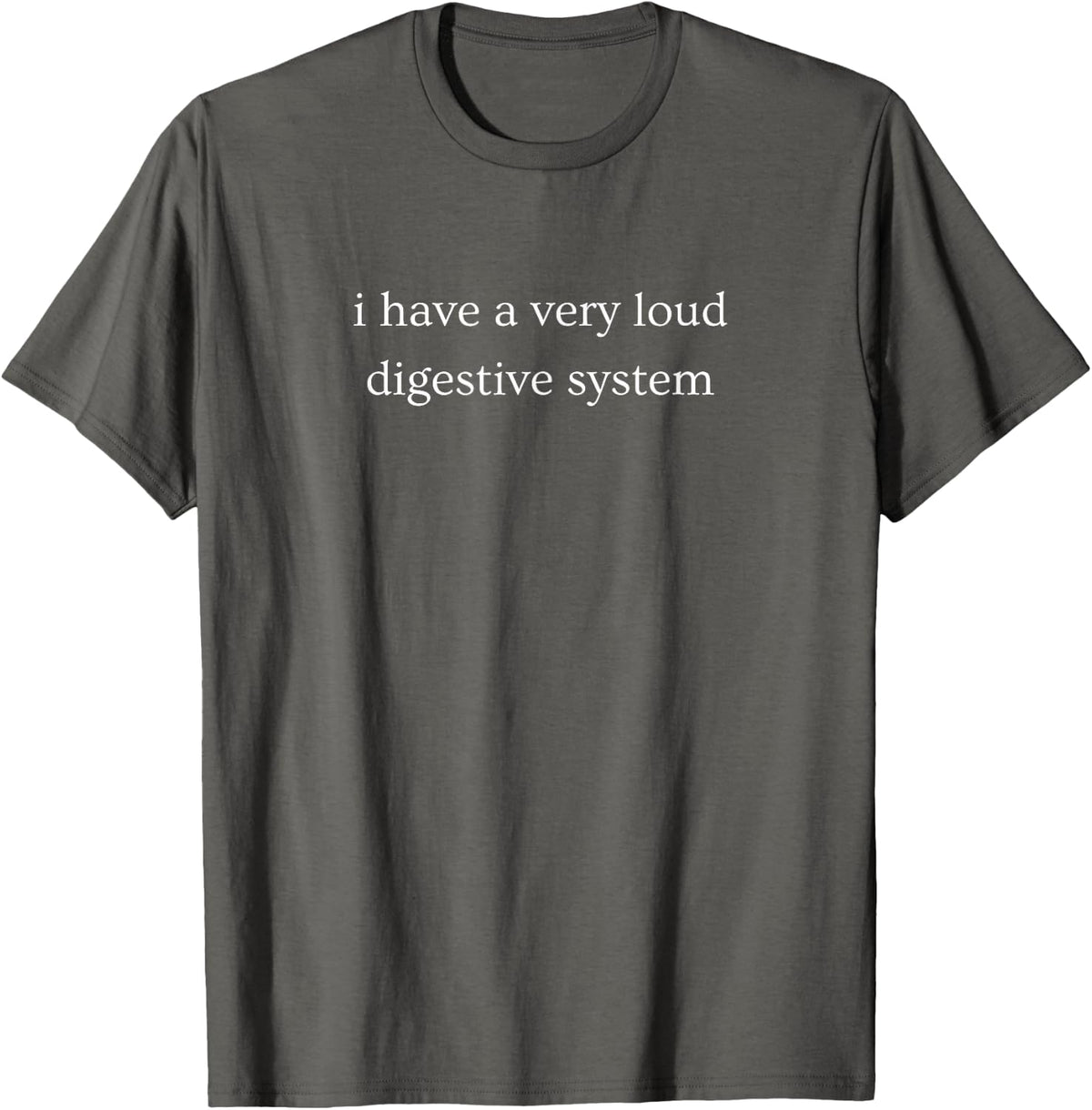 I Have A Very Loud Digestive System Funny Humor T-Shirt - Asphalt Grey