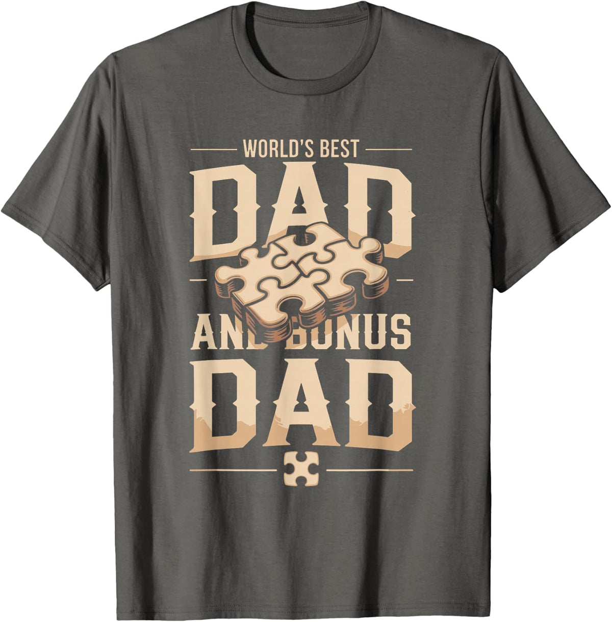 World's Best Dad and Bonus Dad T-Shirt - Asphalt Grey