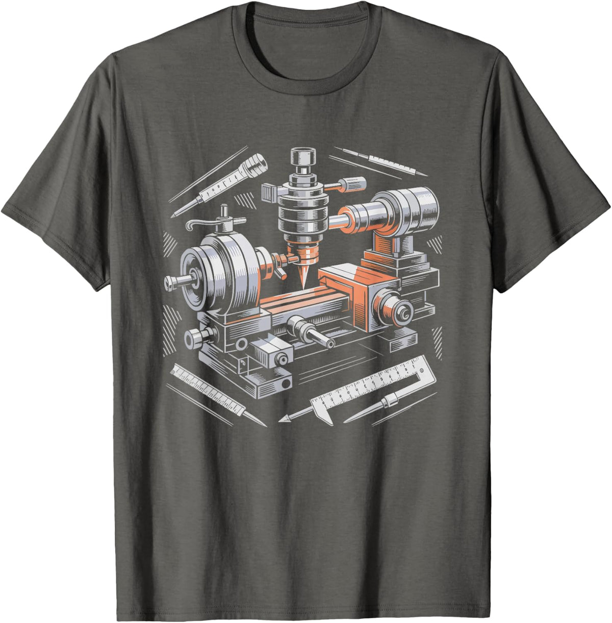 Moldmaker Machinist Precision Tooling Badge T-Shirt - Asphalt Grey