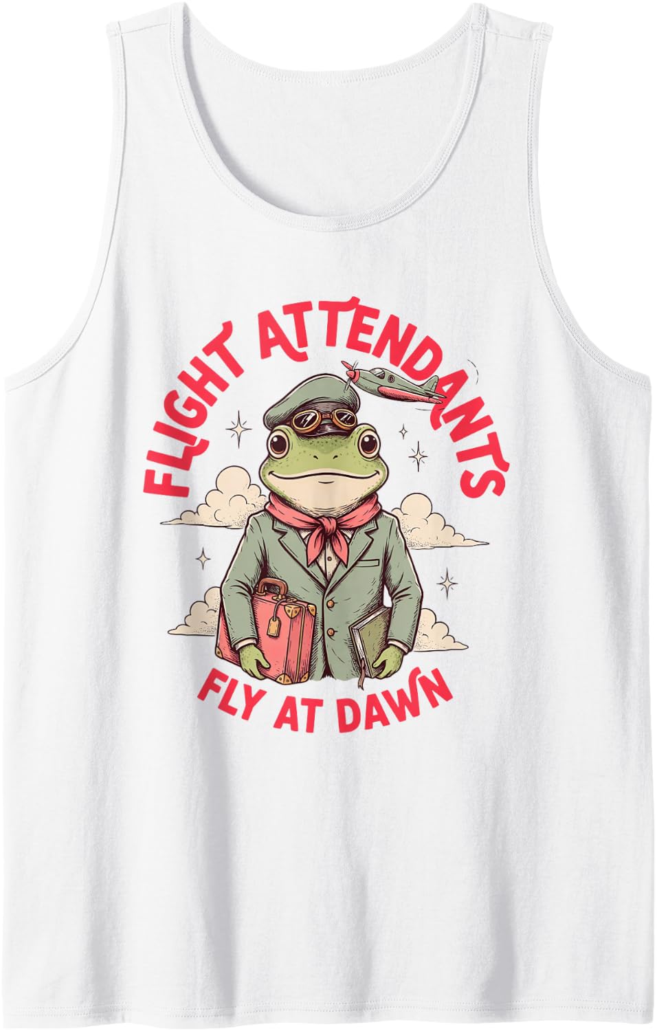 Flight Attendant Air Hostess Stewardess Aviation Sleeveless Tank Top - White