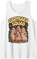 Cute Kawaii Capybara Friends Matching Sleeveless Tank Top - White
