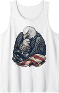 Veterans Day Patriotic Eagle Protects Child Veterans Sleeveless Tank Top - White
