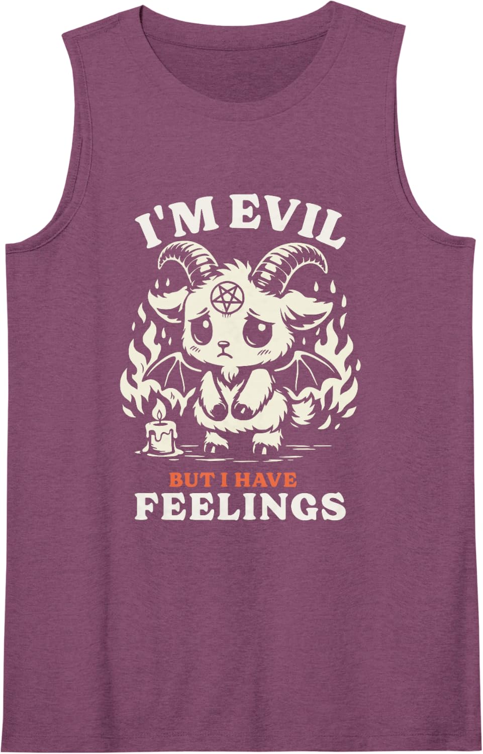 I'm Evil But I Have Feelings Spooky Halloween Costume Sleeveless Tank Top - Purple