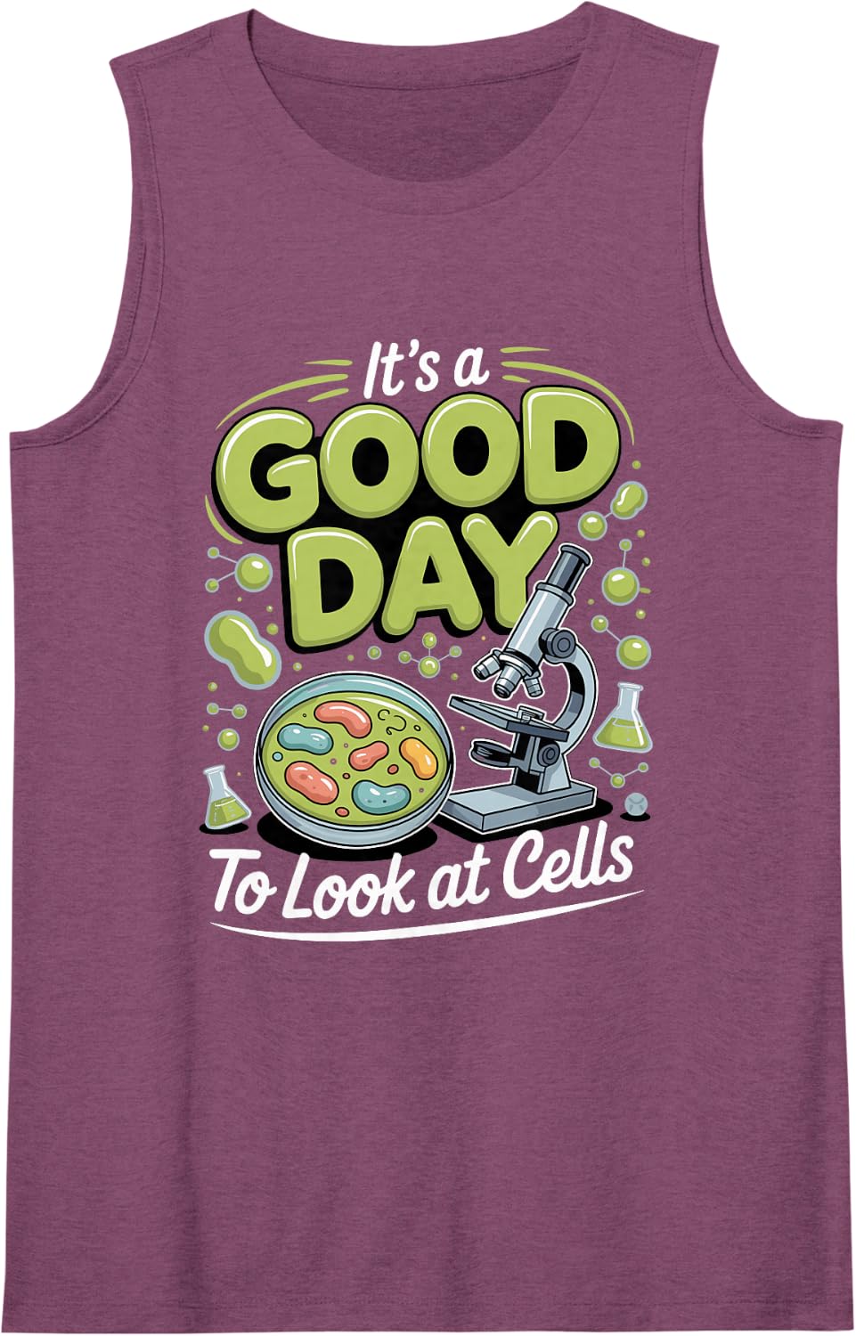 It's a Good Day to Look at Cells Biology Science Sleeveless Tank Top - Purple