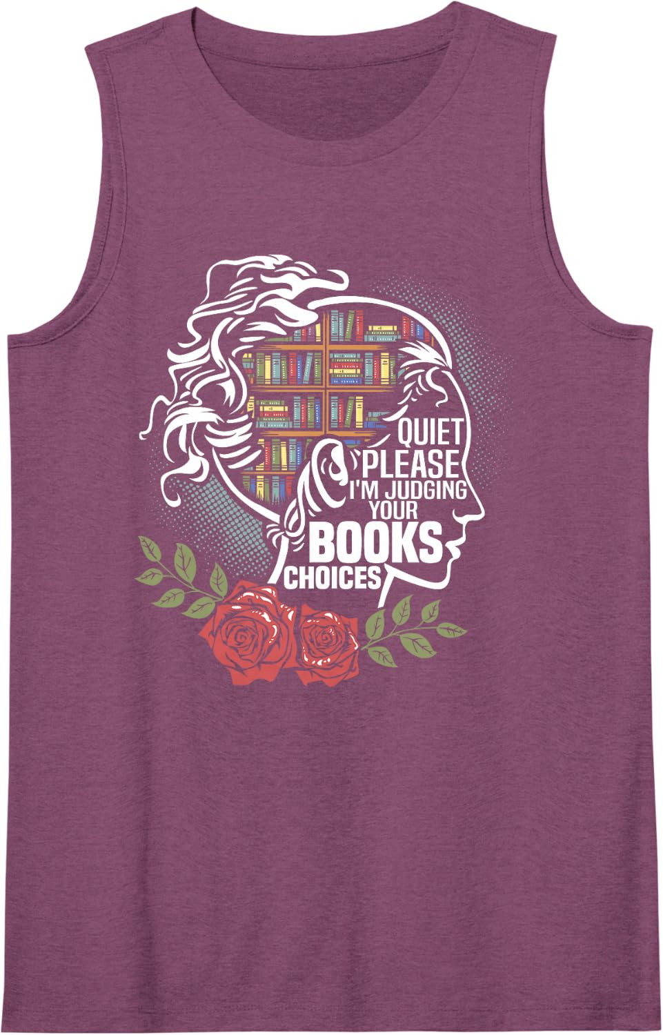 Librarian Judging Book Choices Book Reader Library Worker Tank Top - Purple