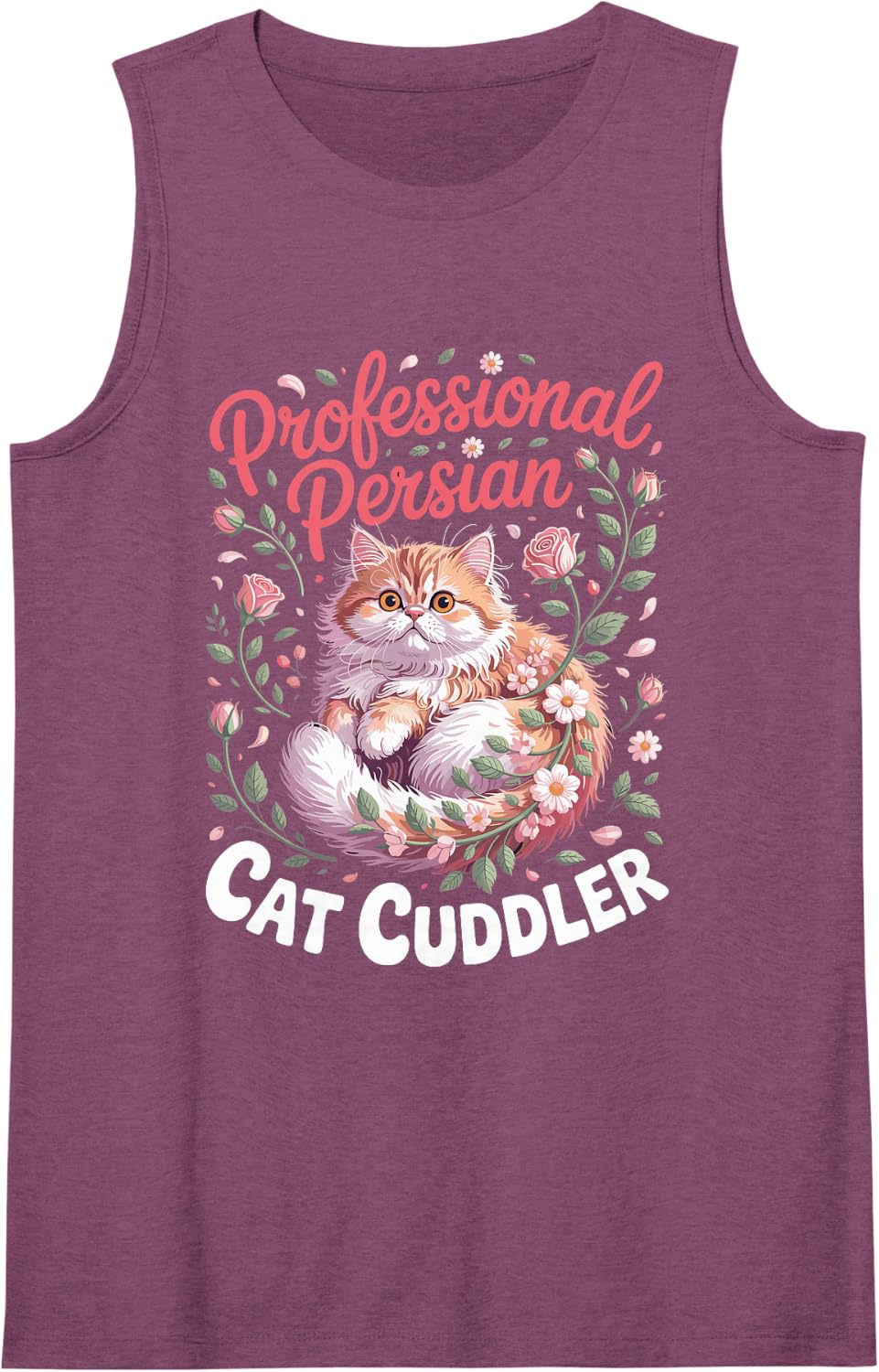 Professional Persian Cat Cuddler Cat Lover Owner Sleeveless Tank Top - Purple