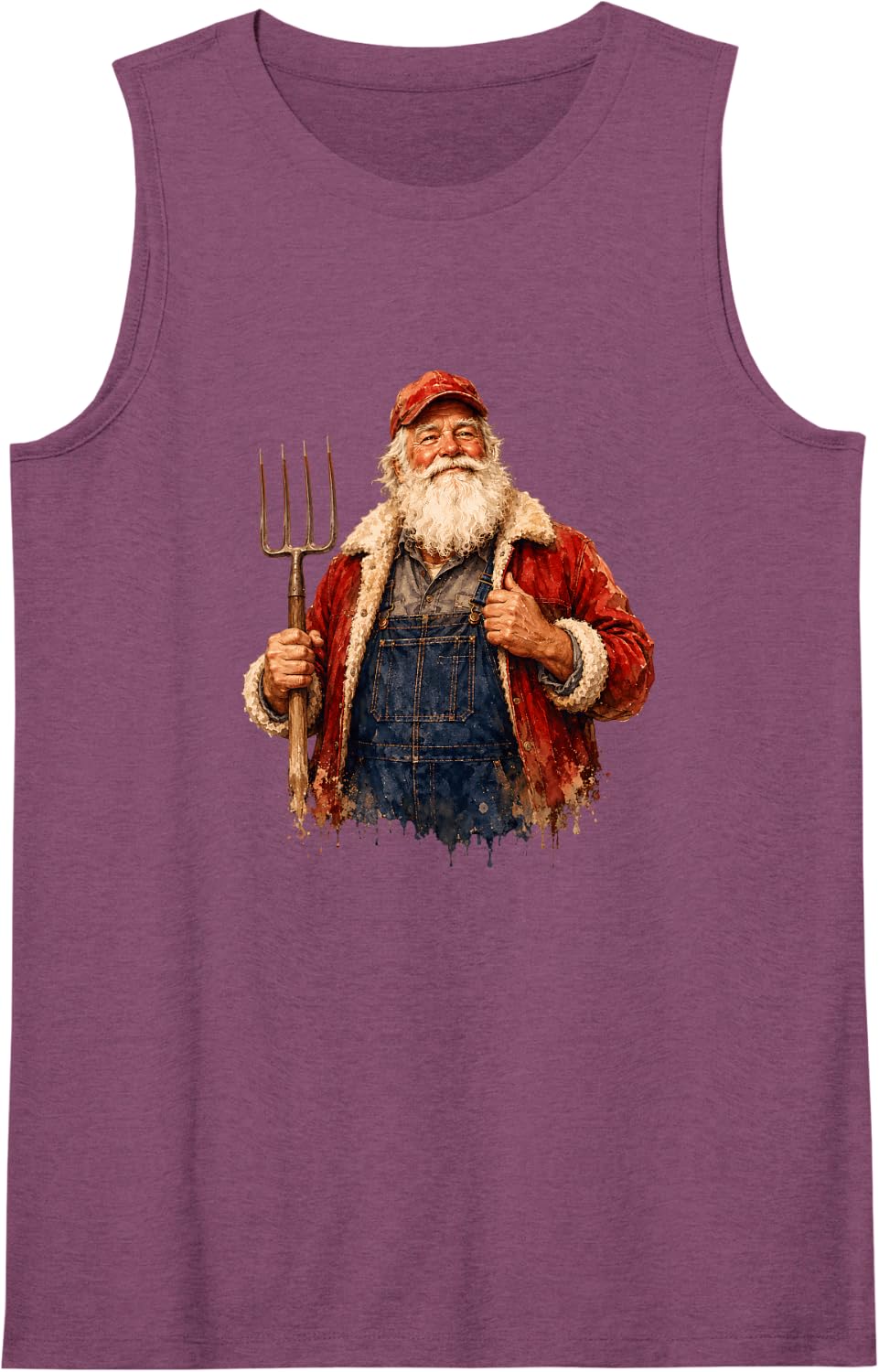 Farmer Santa Christmas Agriculture Holiday Humor Tank Top - Purple