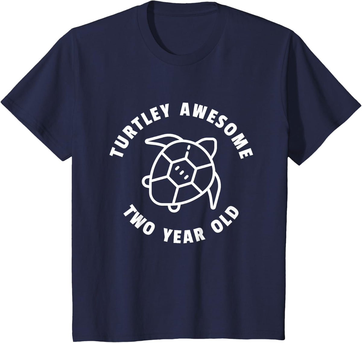 Kids Turtley Awesome Two Year Old - Turtle Birthday Party T-Shirt - Navy Blue
