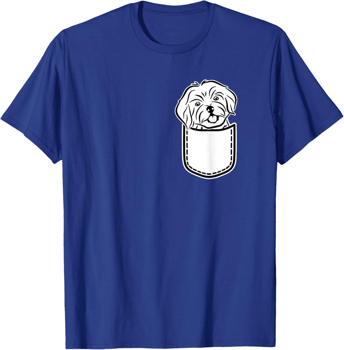 Havanese pocket T-Shirt - Royal Blue